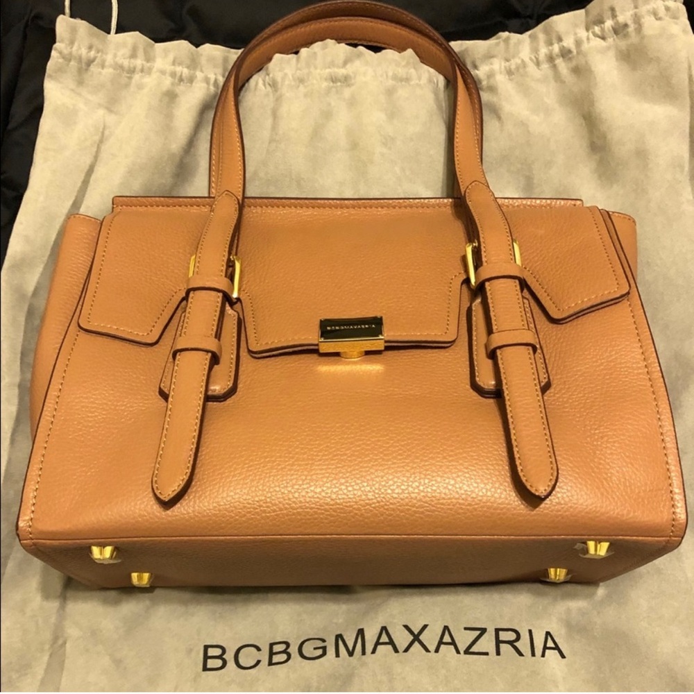 BCBG tan satchel